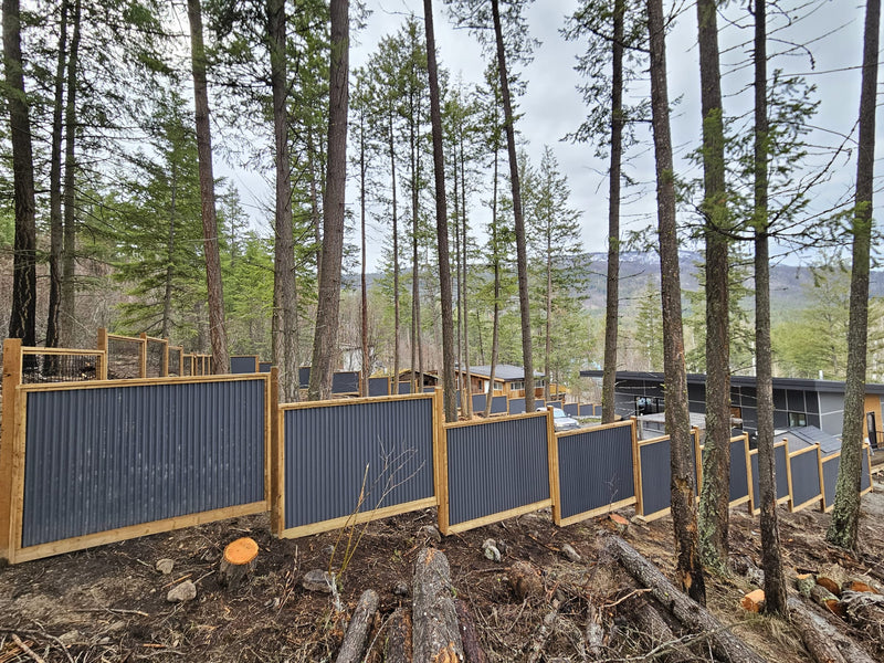 Load image into Gallery viewer, Corrugated Metal Privacy Fence Panel (Premade) - The Coastal - BarrierBoss™

