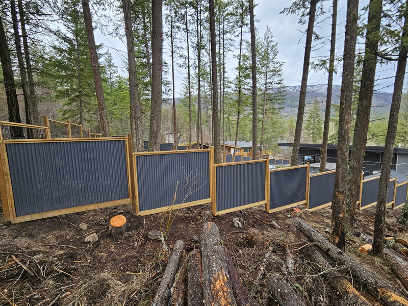 Load image into Gallery viewer, Corrugated Metal Privacy Fence Panel (Premade) - The Coastal - BarrierBoss™
