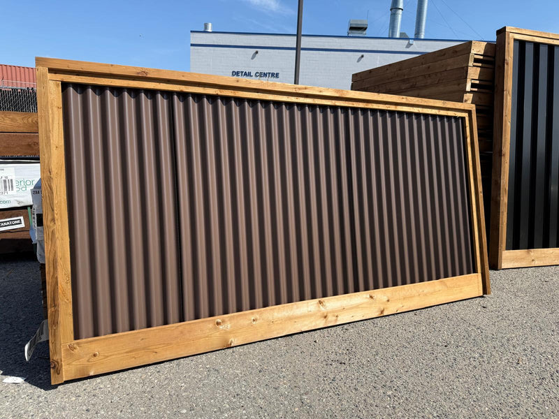 Load image into Gallery viewer, Corrugated Metal Privacy Fence Panel (Premade) - The Coastal - BarrierBoss™
