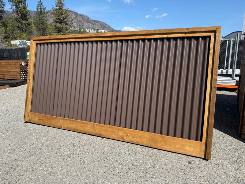 Load image into Gallery viewer, Corrugated Metal Privacy Fence Panel (Premade) - The Coastal - BarrierBoss™
