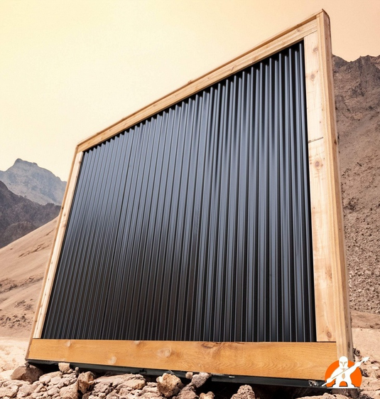 DIY Metal Fence Kit - "The Redwood" - Corrugated Metal Panels and Western Red Cedar - BarrierBoss™