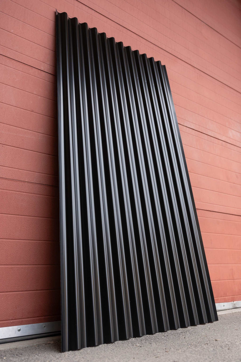 Load image into Gallery viewer, &quot;The Black Rock&quot; - Corrugated Metal Siding Panels with DualCoat™ - Loose Metal
