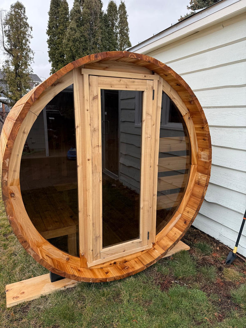 Load image into Gallery viewer, Hand Made Barrel Sauna – Traditional Western Red Cedar Sauna - The Laurentian - BarrierBoss™
