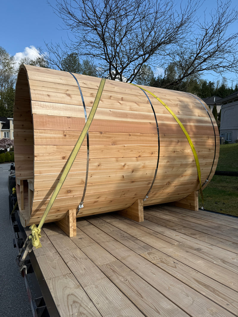 Load image into Gallery viewer, Hand Made Barrel Sauna – Traditional Western Red Cedar Sauna - The Laurentian - BarrierBoss™
