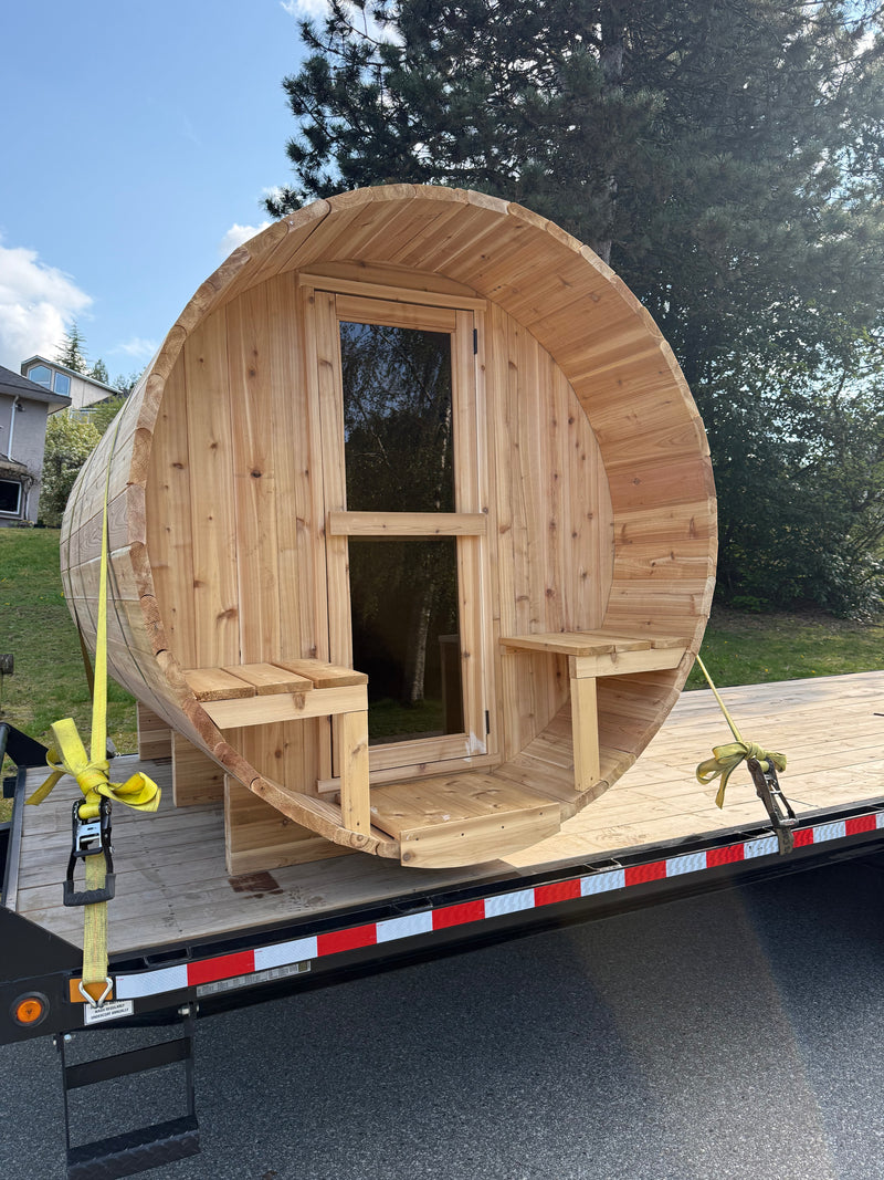 Load image into Gallery viewer, Hand Made Barrel Sauna – Traditional Western Red Cedar Sauna - The Laurentian - BarrierBoss™
