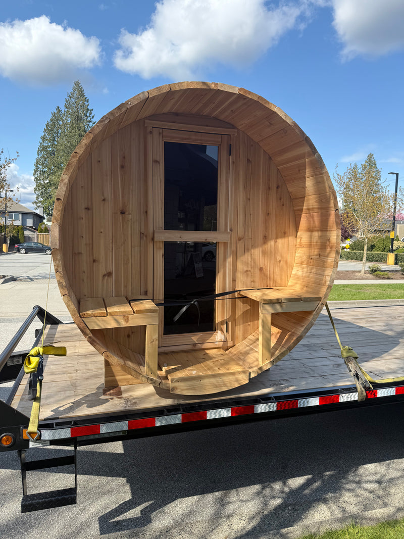 Load image into Gallery viewer, Hand Made Barrel Sauna – Traditional Western Red Cedar Sauna - The Laurentian - BarrierBoss™
