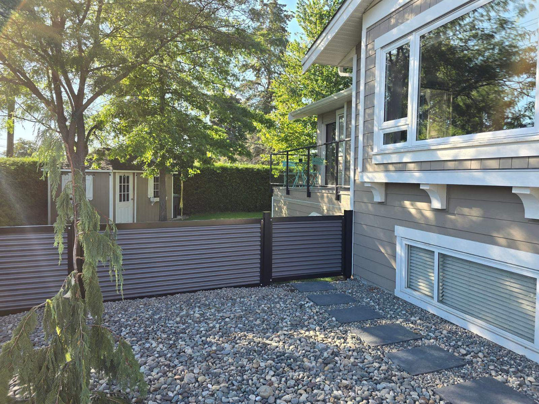 Metal Fence Panels with Steel Post Frame System - The True North - BarrierBoss™