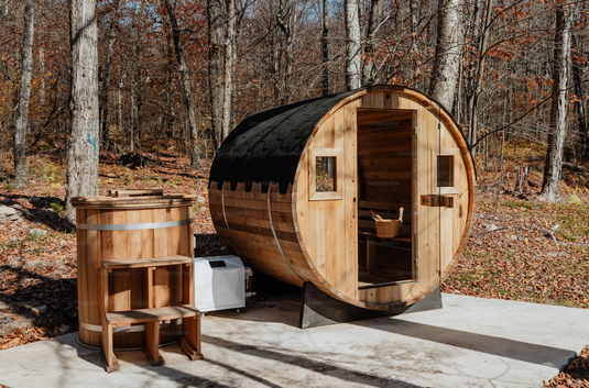 Pre-Assembled Barrel Sauna – Traditional Western Red Cedar Design