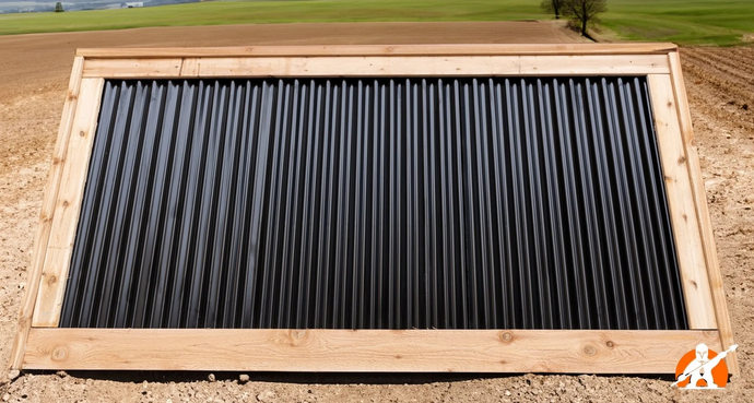 DIY Metal Fence Kit - Black Corrugated Metal