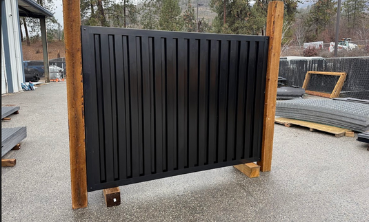 Corrugated Metal Fence Panel Kit - Sleek Privacy Fence Panels with Metal Fence Posts & Frame - Fireproof