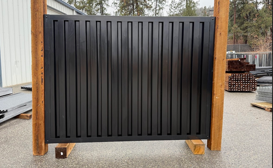 Corrugated Metal Fence Panel Kit - Sleek Privacy Fence Panels with Metal Fence Posts & Frame - Fireproof