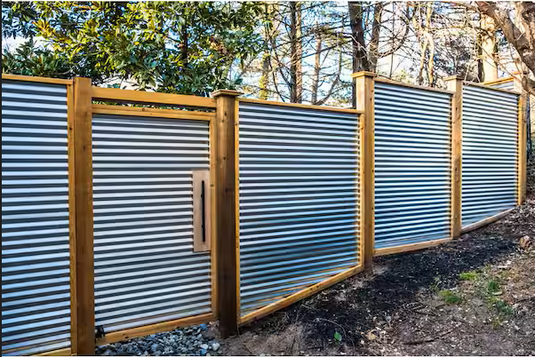 "The Yellowstone" - Corrugated Metal Fence Panel - Stylish Privacy Fence