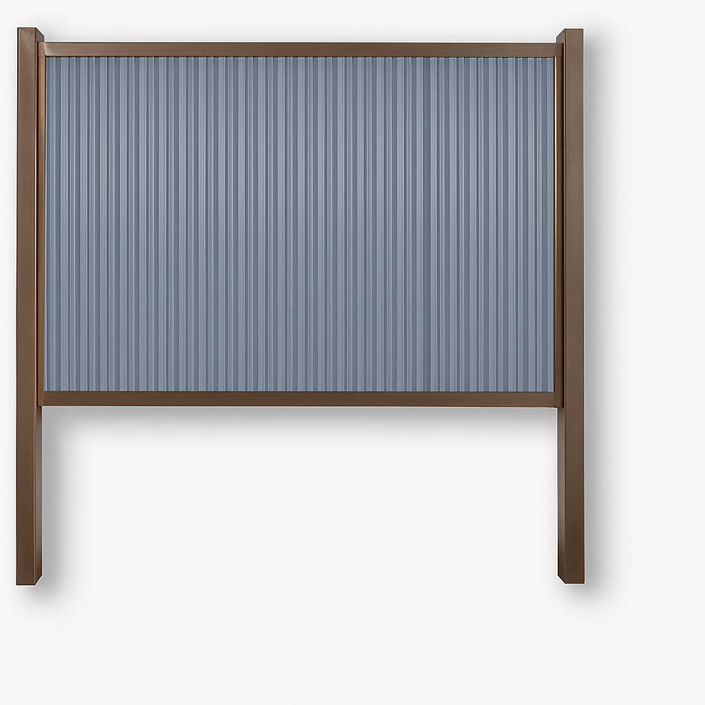 FireSmart® Metal Fence Panel System with Coffee Brown Steel Posts - The Big Bend - BARRIERBOSS™ USA