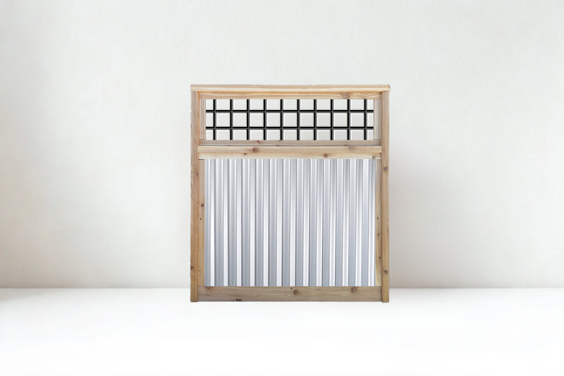Load image into Gallery viewer, Corrugated Metal Fence Panels with Wild Hog Wire Toppers - The Sandstone Panel - BARRIERBOSS™ USA
