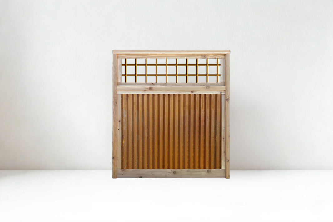 Corrugated Metal Fence Panels with Wild Hog Wire Toppers - The Sandstone Panel - BARRIERBOSS™ USA