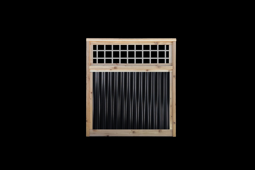 Corrugated Metal Fence Panels with Wild Hog Wire Toppers - The Sandstone Panel - BARRIERBOSS™ USA