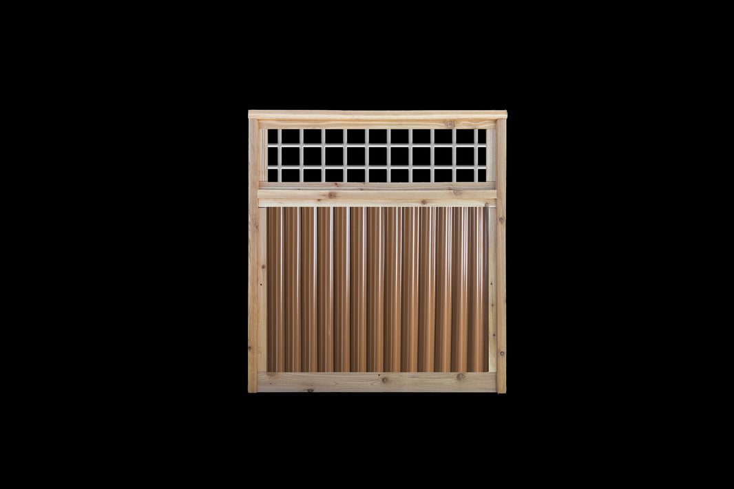 Corrugated Metal Fence Panels with Wild Hog Wire Toppers - The Sandstone Panel - BARRIERBOSS™ USA