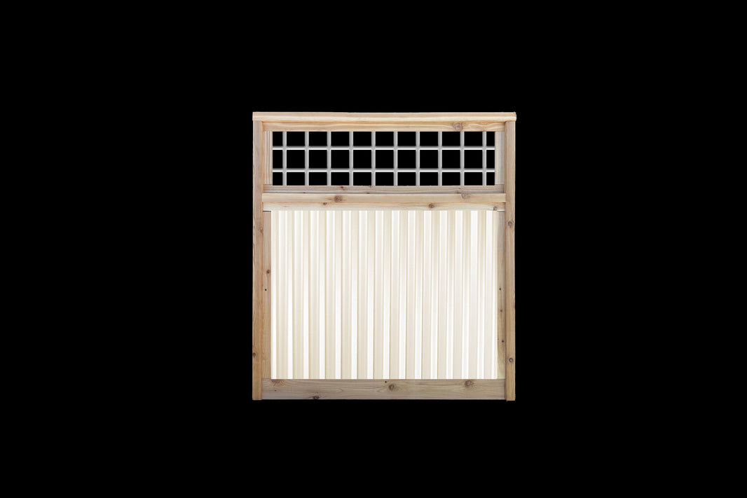 Corrugated Metal Fence Panels with Wild Hog Wire Toppers - The Sandstone Panel - BARRIERBOSS™ USA