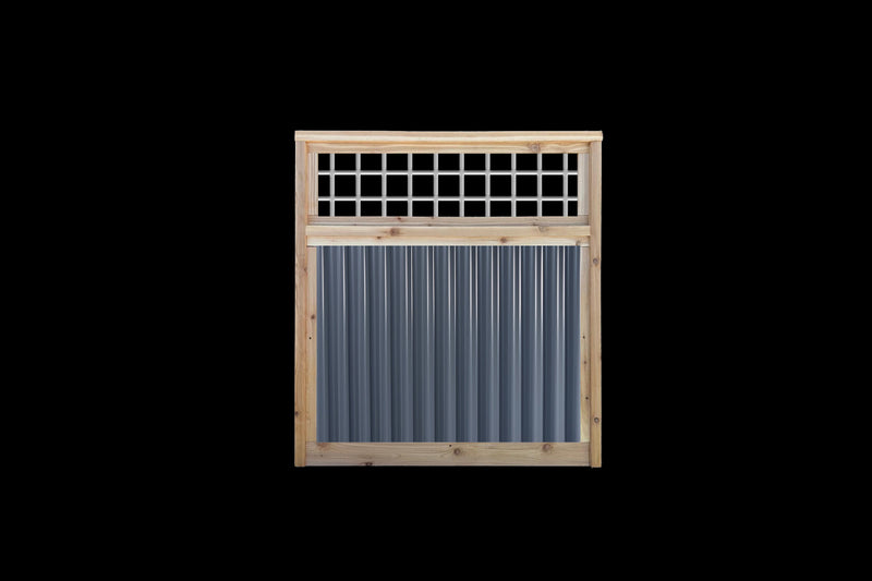 Load image into Gallery viewer, Corrugated Metal Fence Panels with Wild Hog Wire Toppers - The Sandstone Panel - BARRIERBOSS™ USA

