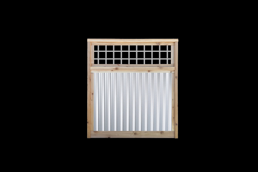 Corrugated Metal Fence Panels with Wild Hog Wire Toppers - The Sandstone Panel - BARRIERBOSS™ USA