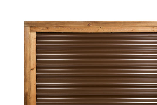 Corrugated Metal Fence Panel - Treated Frame Privacy Fence (Premade) - The Yellowstone - BARRIERBOSS™ USA
