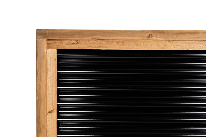 Load image into Gallery viewer, Corrugated Metal Fence Panel - Treated Frame Privacy Fence (Premade) - The Yellowstone - BARRIERBOSS™ USA
