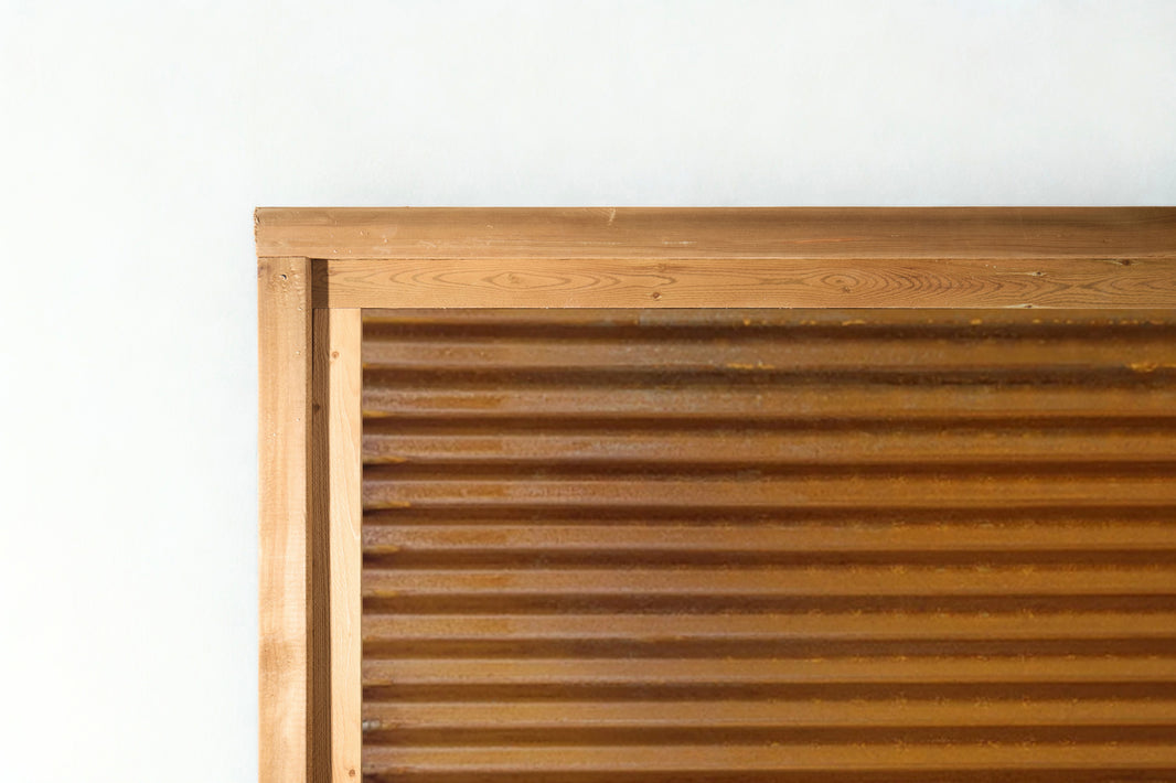 Corrugated Metal Fence Panel - Treated Frame Privacy Fence (Premade) - The Yellowstone - BARRIERBOSS™ USA