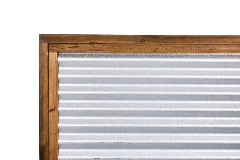 Load image into Gallery viewer, Corrugated Metal Fence Panel - Treated Frame Privacy Fence (Premade) - The Yellowstone - BARRIERBOSS™ USA
