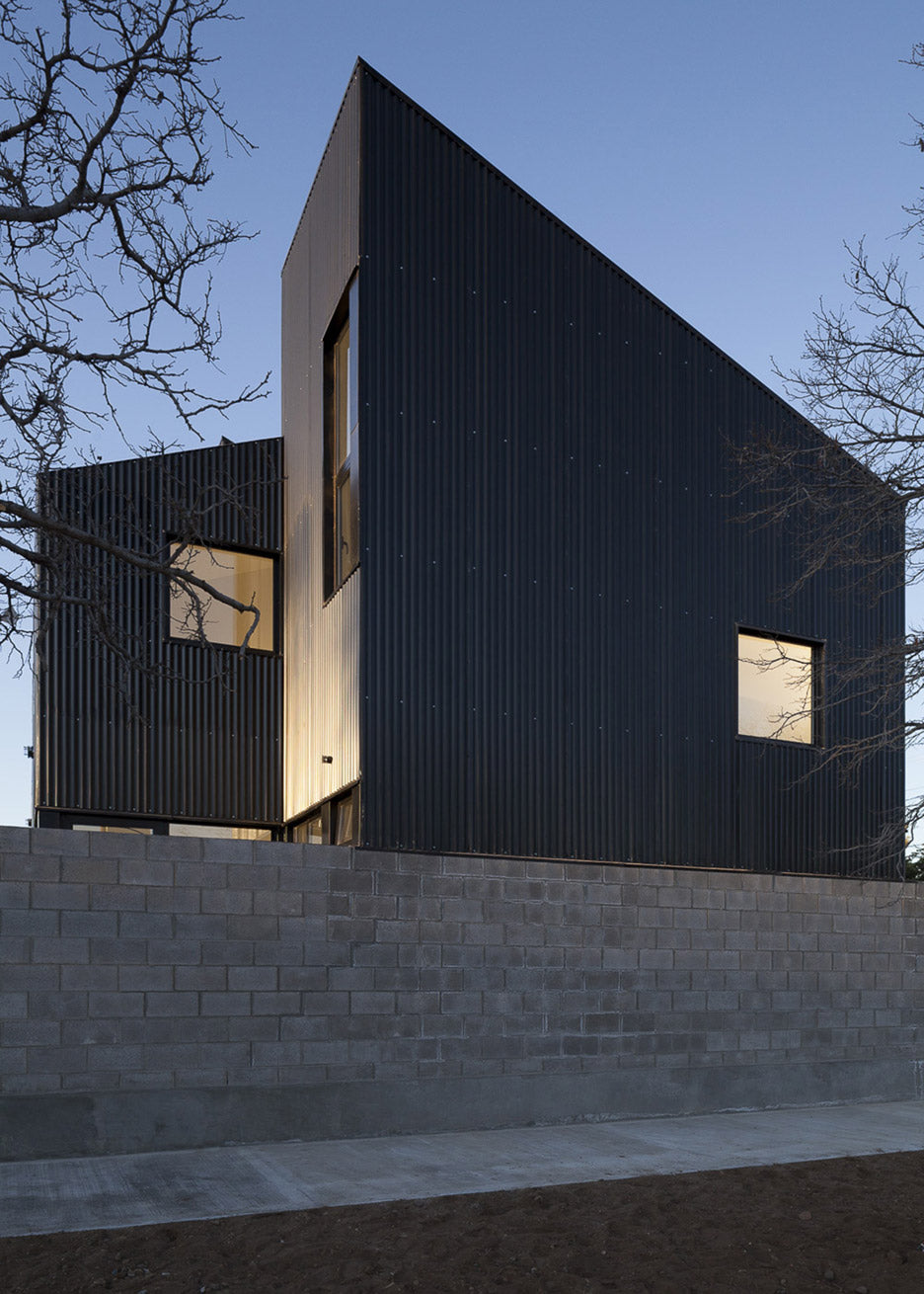 Modern black metal building