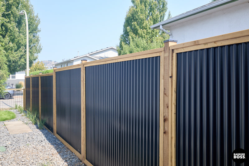 Load image into Gallery viewer, DIY Corrugated Metal Fence Kit Framed in KDBT Lumber- The Yellowstone
