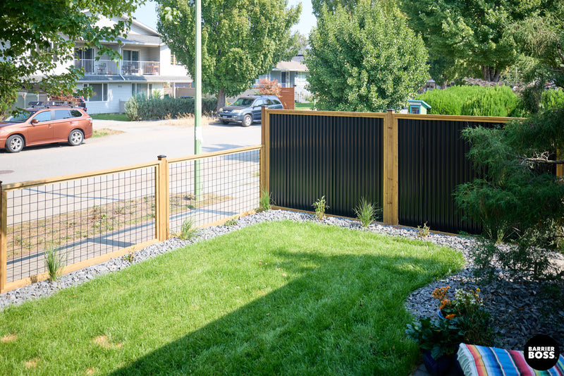 Load image into Gallery viewer, DIY Corrugated Metal Fence Kit Framed in KDBT Lumber- The Yellowstone
