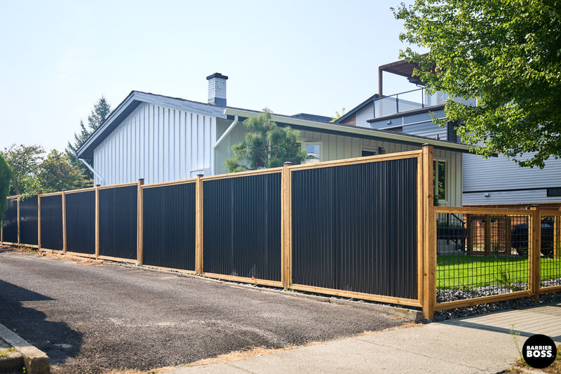 Load image into Gallery viewer, DIY Corrugated Metal Fence Kit Framed in KDBT Lumber- The Yellowstone

