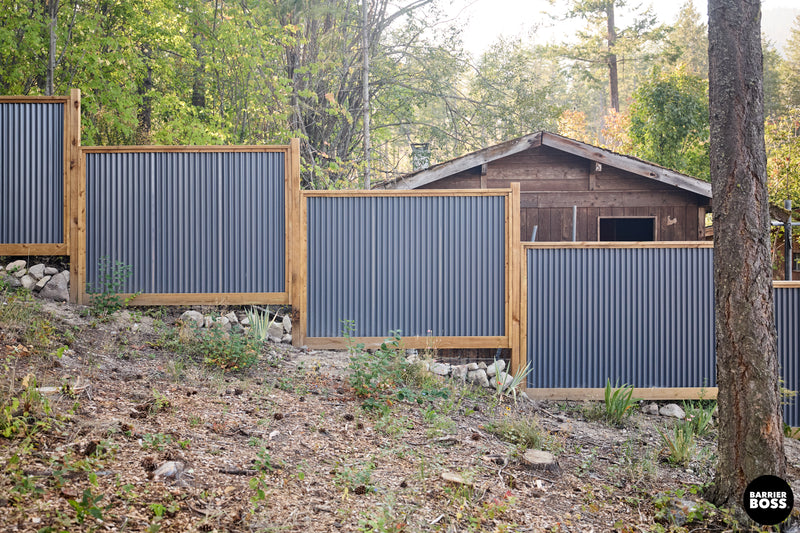 Load image into Gallery viewer, DIY Corrugated Metal Fence Kit Framed in KDBT Lumber- The Yellowstone
