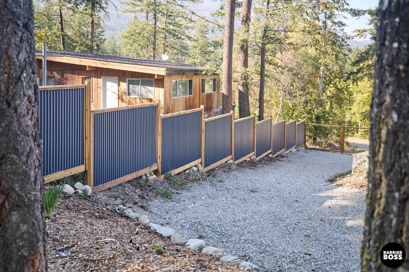 Load image into Gallery viewer, DIY Corrugated Metal Fence Kit Framed in KDBT Lumber- The Yellowstone
