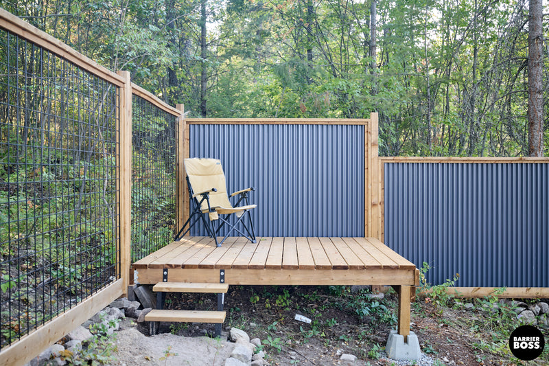 Load image into Gallery viewer, DIY Corrugated Metal Fence Kit Framed in KDBT Lumber- The Yellowstone
