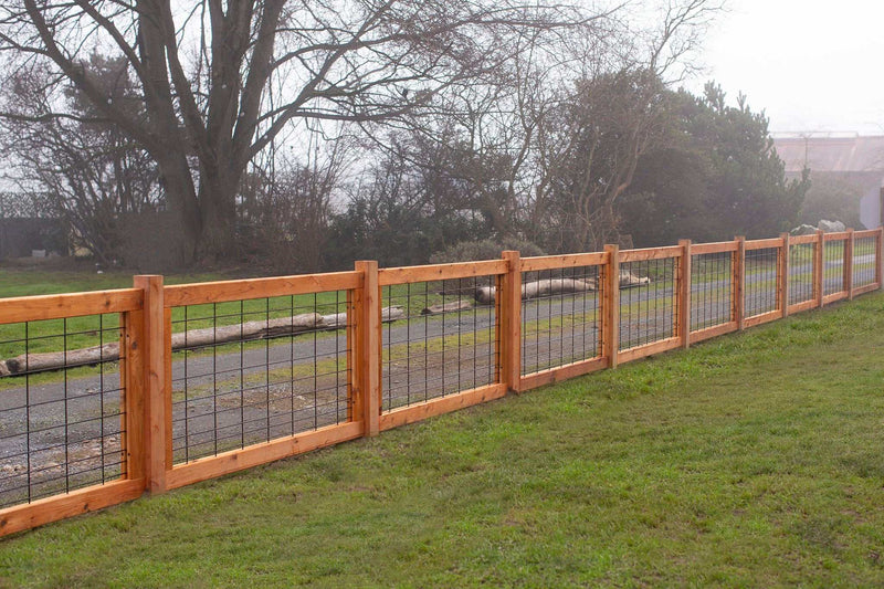 Load image into Gallery viewer, &quot;The Tough Panel&quot; Hog Wire Fence Panel - Gauge 6 Black Metal Hog Mesh 4&quot; x 4&quot; Openings (Framed or Unframed) - BarrierBoss™
