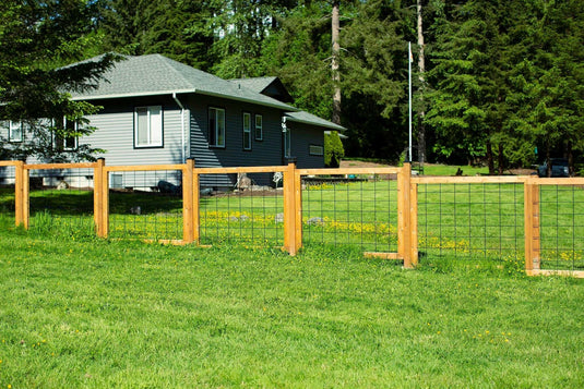 "The Tough Panel" Hog Wire Fence Panel - Gauge 6 Black Metal Hog Mesh 4" x 4" Openings (Framed or Unframed) - BarrierBoss™