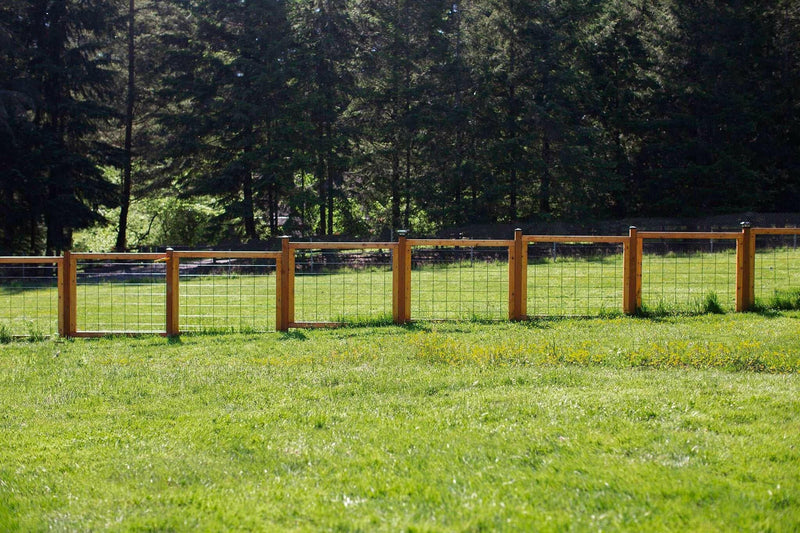 Load image into Gallery viewer, &quot;The Tough Panel&quot; Hog Wire Fence Panel - Gauge 6 Black Metal Hog Mesh 4&quot; x 4&quot; Openings (Framed or Unframed) - BarrierBoss™
