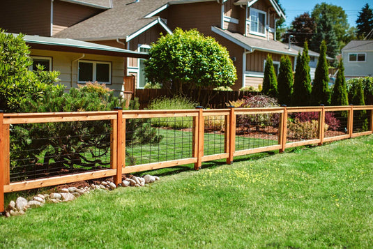 Hog Wire Fence Panels In A Yard