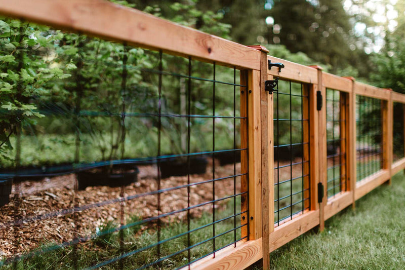 Load image into Gallery viewer, &quot;The Tough Panel&quot; Hog Wire Fence Panel - Gauge 6 Black Metal Hog Mesh 4&quot; x 4&quot; Openings (Framed or Unframed) - BarrierBoss™
