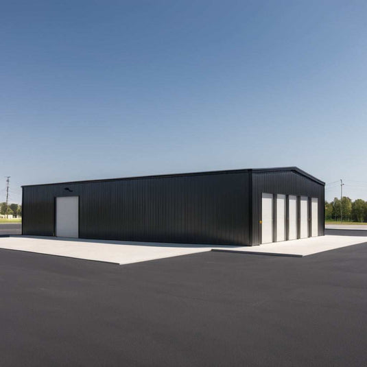 Pre-fabricated metal building, multi-garage door