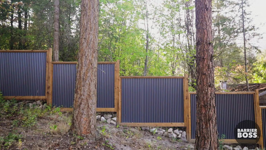 Corrugated Metal Fence Panel - KDBT Frame Privacy Fence (Premade) - The Yellowstone