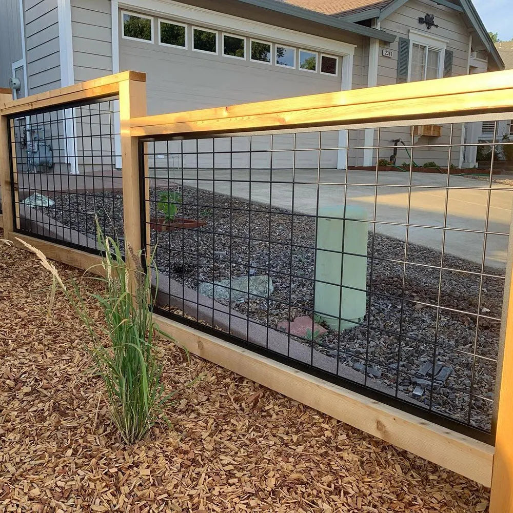 Black Steel Hog Panel Track Kit – Multiple Sizes for Hog Wire & Mesh Panels (3x6 to 8x8) - BARRIERBOSS™ USA