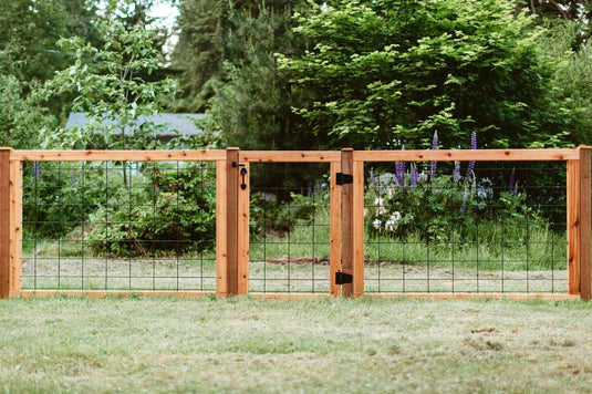 "The Tough Panel" Hog Wire Fence Panel - Gauge 6 Black Metal Hog Mesh 4" x 4" Openings (Framed or Unframed) - BarrierBoss™