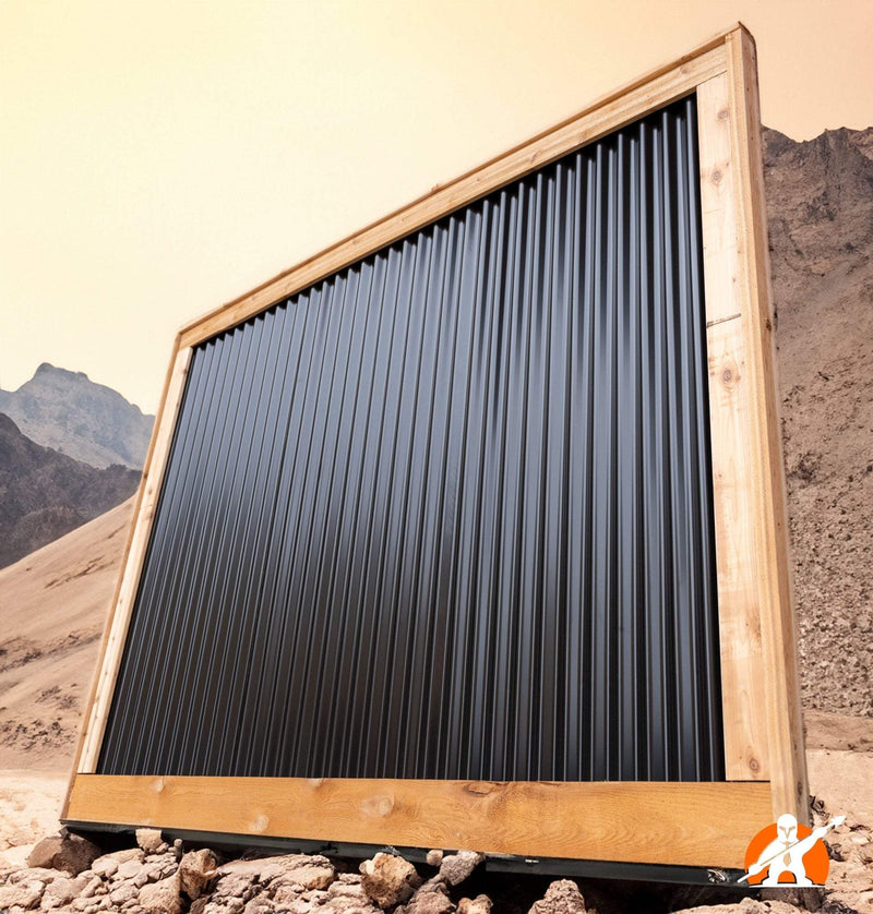 Load image into Gallery viewer, Corrugated Metal Fence Panels Framed in Western Red Cedar - BarrierBoss™
