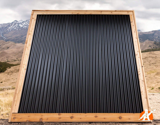 Corrugated Metal Fence Panels Framed in Western Red Cedar - BarrierBoss™
